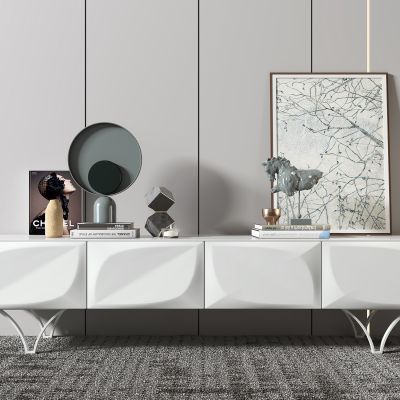 现代简约电视柜，摆件，装饰画