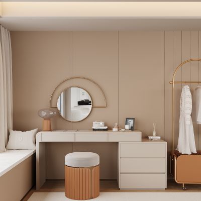 现代梳妆台 化妆台 摆件 化妆镜