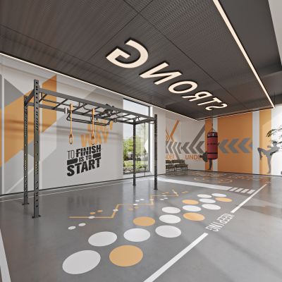 现代架空层健身区