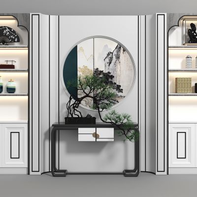 新中式酒柜背景