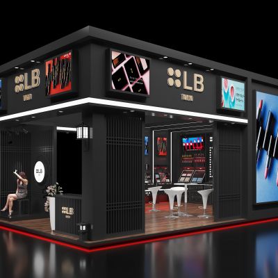 现代美博会 化妆品展台 彩妆展台 化妆品展示