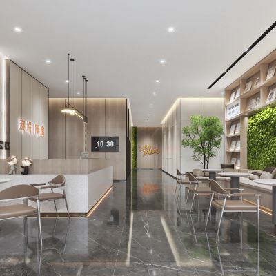 现代公寓大厅前台接待