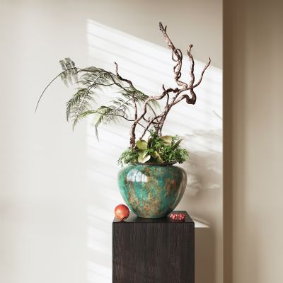 侘寂风格花盆_摆件_装饰品_石榴1