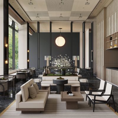 新中式售楼处洽谈区