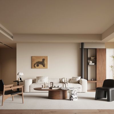 现代中古风客厅