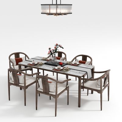 新中式桌椅组合