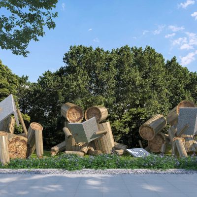 现代雕塑小品 校园雕塑3D模型