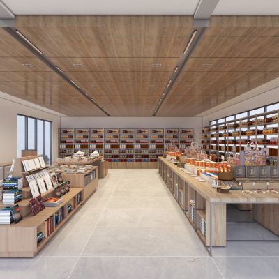 现代文创展品店铺3D模型