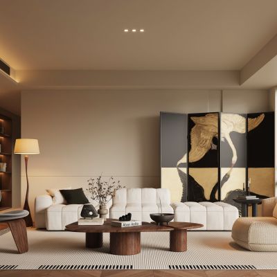 现代中古风客厅