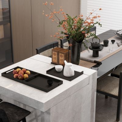 新中式家居岛台 餐桌椅组合