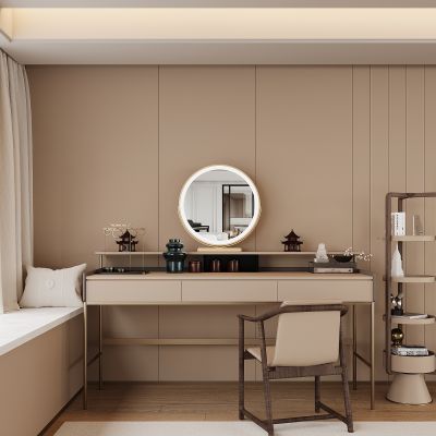 现代梳妆台 化妆台 摆件 化妆镜