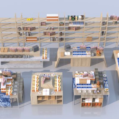 现代文创展柜 文创商品摆件3D模型