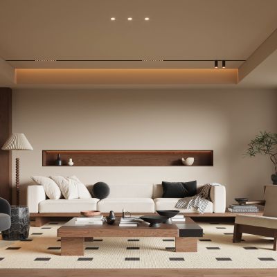 现代中古风客厅