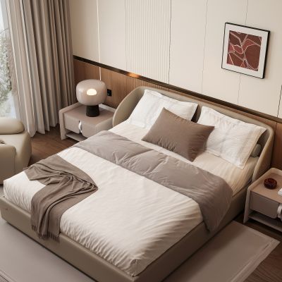 现代家居卧室 双人床 主卧 饰品摆件