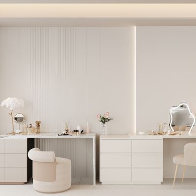 现代梳妆台 化妆台 摆件 化妆镜