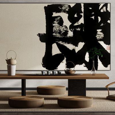 中式禅意侘寂风新中式书法文字装饰画挂画