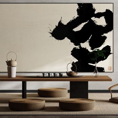 中式禅意侘寂风新中式书法文字装饰画挂画