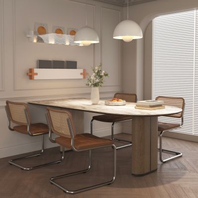 法式奶油风餐桌椅组合