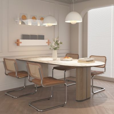 法式奶油风餐桌椅组合