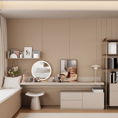 现代梳妆台 化妆台 摆件 化妆镜