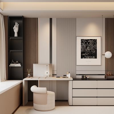 现代梳妆台 化妆台 摆件 化妆镜