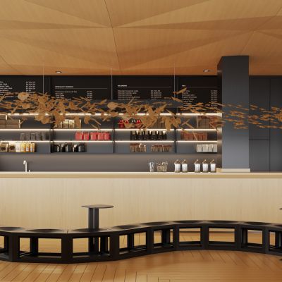 现代简约咖啡厅 操作台