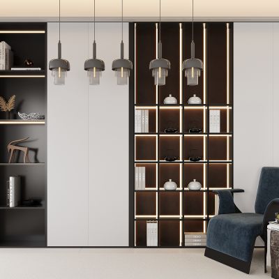 现代书柜 书桌 写字桌 书籍 展示柜 开放式书柜