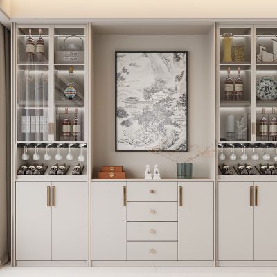 新中式餐边柜 酒柜 饰品摆件