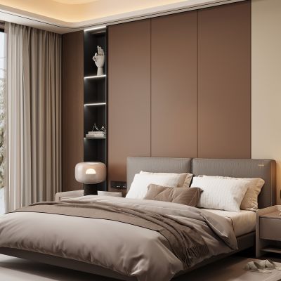 现代家居卧室 双人床 主卧 饰品摆件