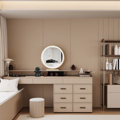 现代梳妆台 化妆台 摆件 化妆镜