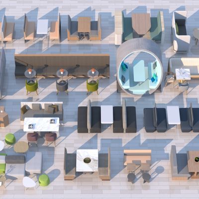 现代卡座沙发3D模型