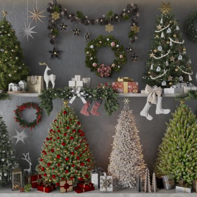 现代圣诞树组合