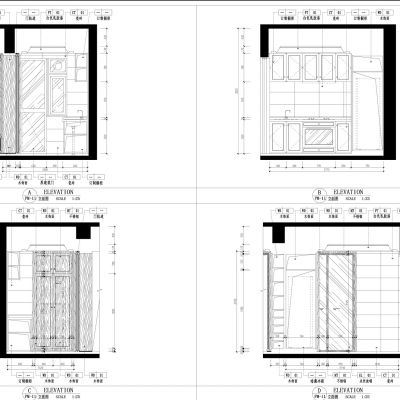 家装施工图，CAD,古典风格风格