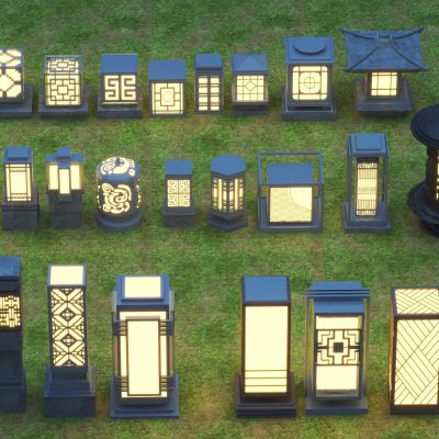 新中式户外景观灯3D模型
