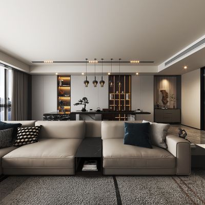 现代客餐厅厨房