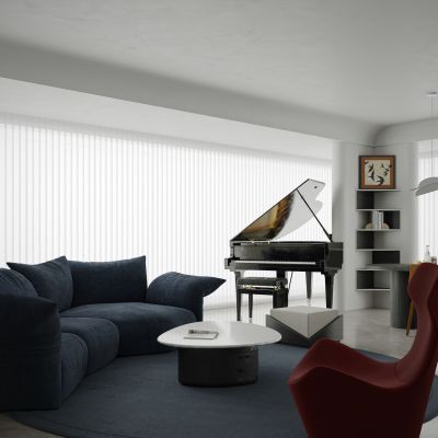 现代极简客厅餐厅