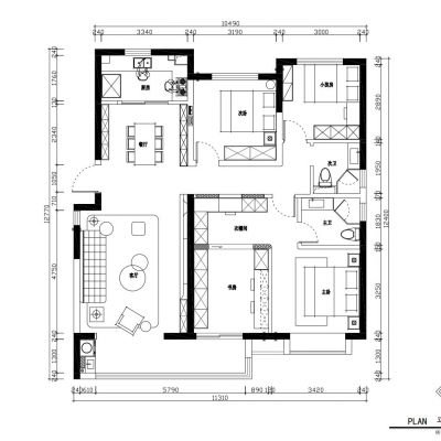 现代，CAD，家装施工图