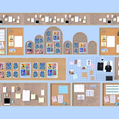 现代软木板 便签贴 留言板 照片墙