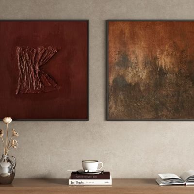 中古侘寂风装饰画挂画