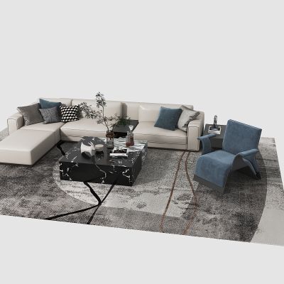 现代沙发茶几组合