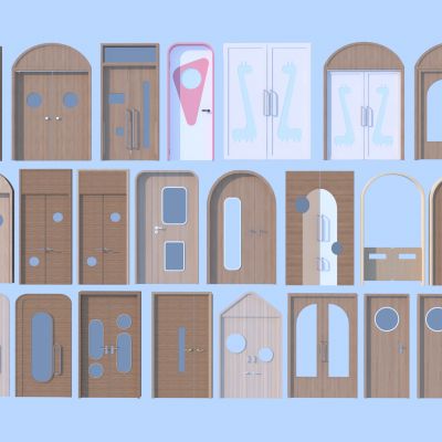 现代儿童门3D模型