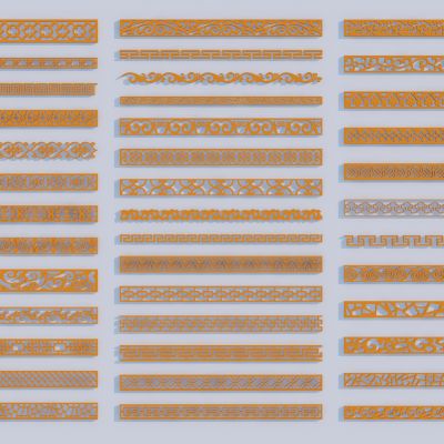 新中式镂空花格3D模型
