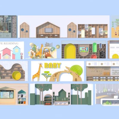 北欧儿童背景墙