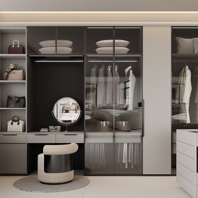 现代衣柜 梳妆台 现代衣帽间衣柜 服饰包包 衣服 箱包