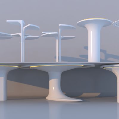 现代装饰柱子 异形柱子 镂空灯柱 造型柱3D模型