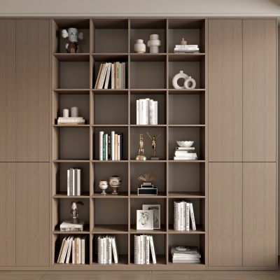 现代书柜 装饰柜 现代书柜 书籍组合 书架 摆件 装饰摆件 开放实木书柜