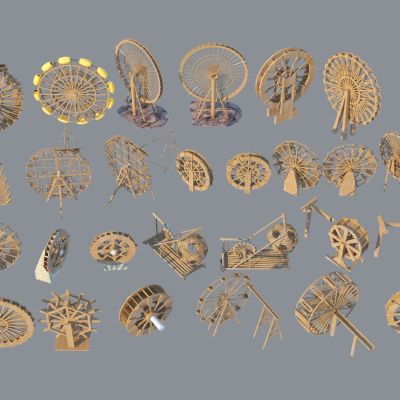 新中式水车3D模型