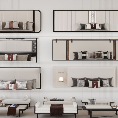 新中式床头靠背 床靠背 靠背软包 抱枕