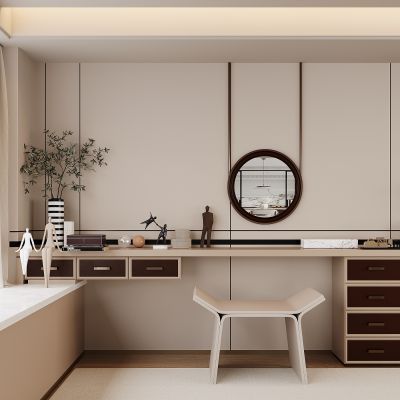 现代梳妆台 化妆台 摆件 化妆镜