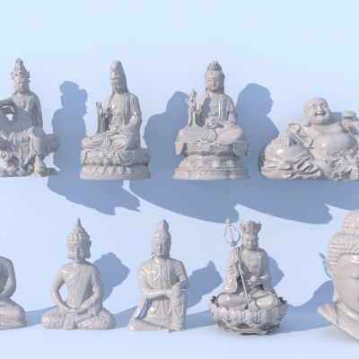 中式佛像_观音菩萨_弥勒佛_佛像雕塑3D模型